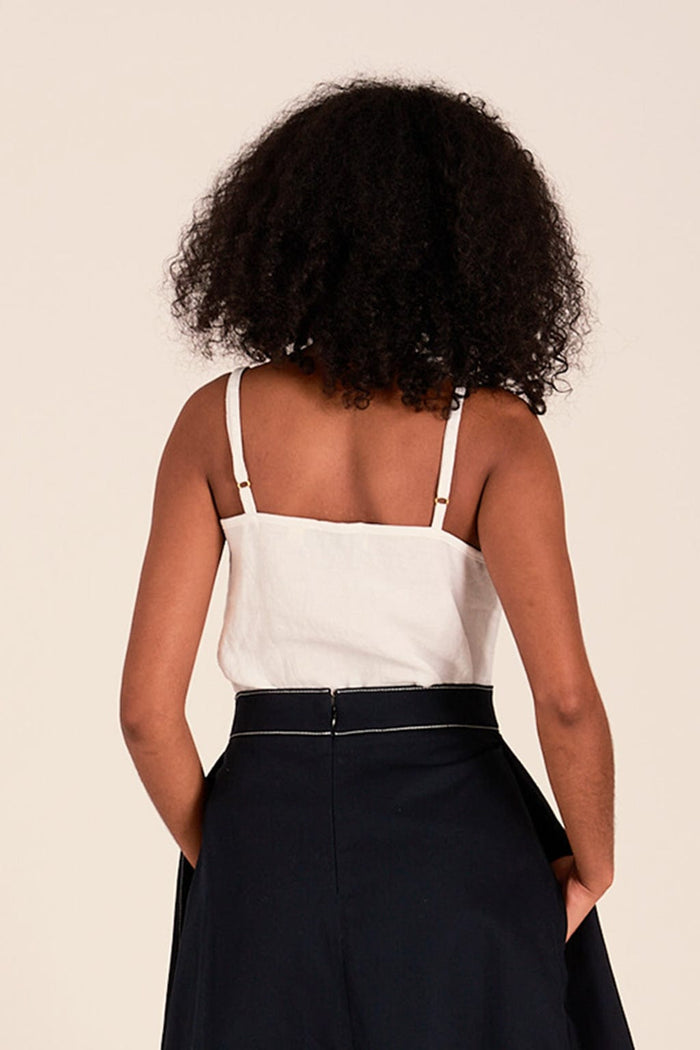 Eliza Faulkner Designs Inc. Tops Cami Slip Tank White Linen