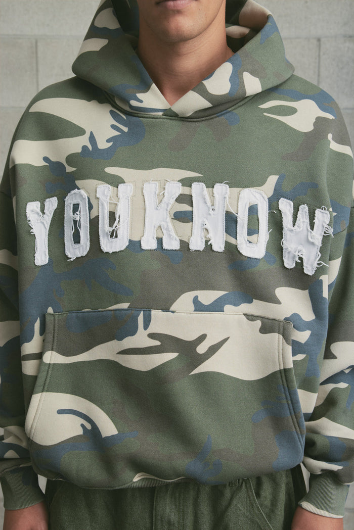 Cotton Applique Hoodie | Camo