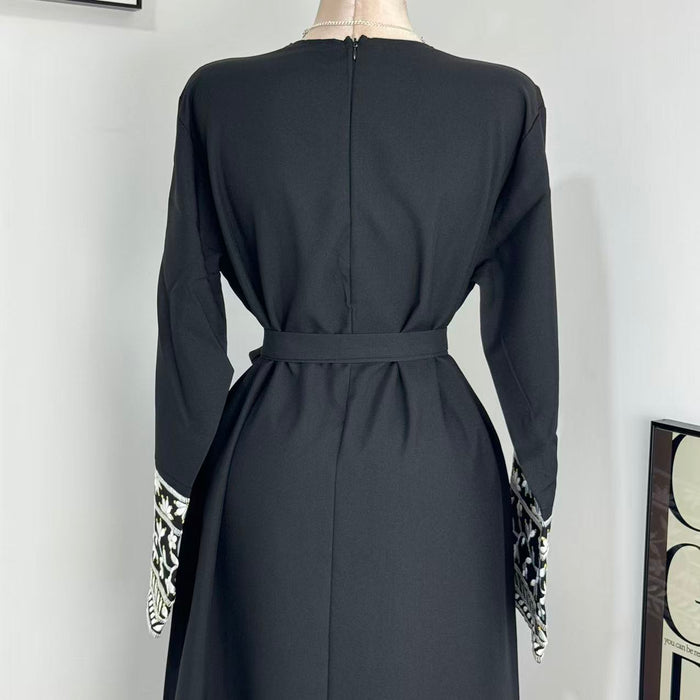 Cotton-Linen Embroidered Closed-Style Robe