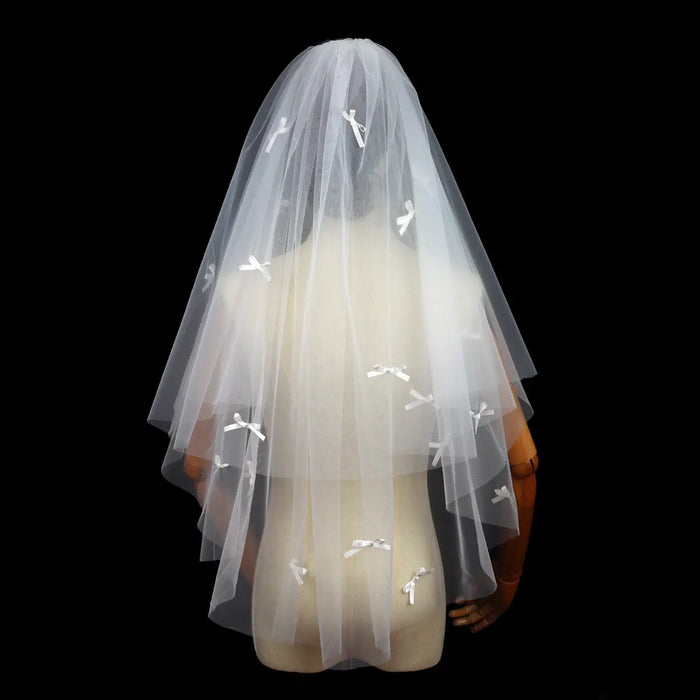 Elegant Pearl Wedding Veil Cathedral Length 90.55 Inches Single Tier Cut Edge Beaded Bridal Veil for Bride BV002(副本) SHEER FAIRY