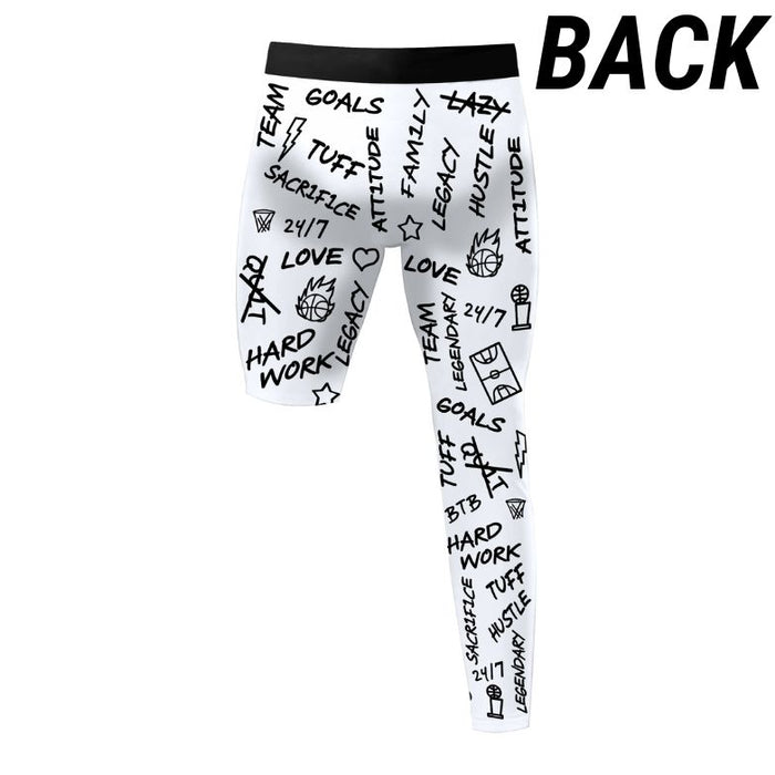 Emotions - Single-Leg Compression Tights - Right - White