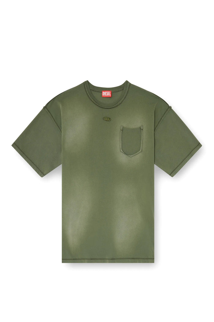 Faded T-shirt with ripped pocket detail