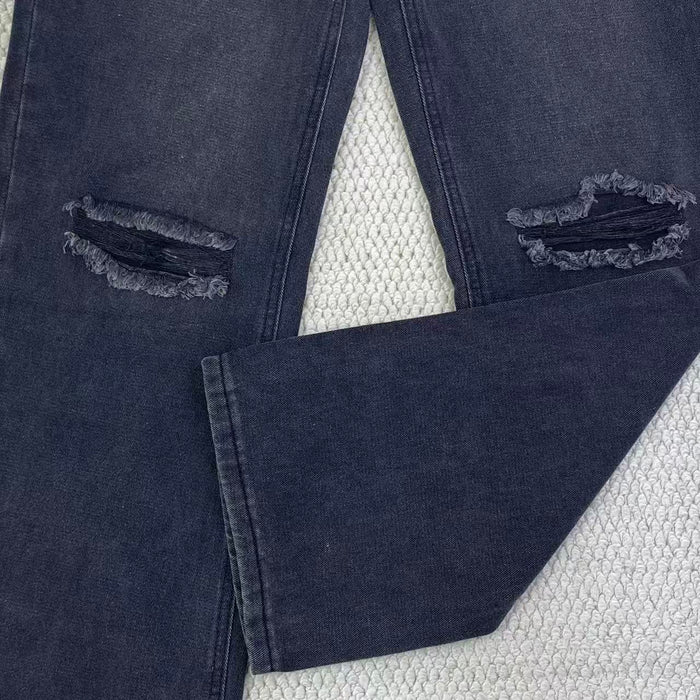 High street washed and distressed heavyweight