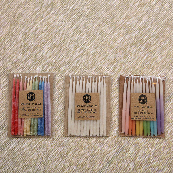 Ivory beeswax set of birthday candles