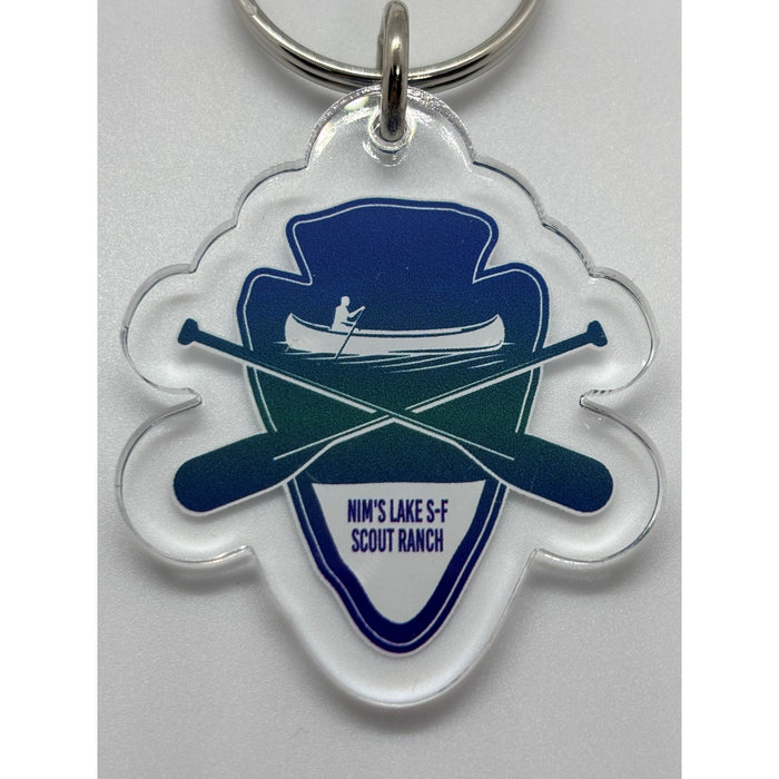 Keychain 1/8" Clear Acrylic - Arrowhead Canoe Nim's Lake