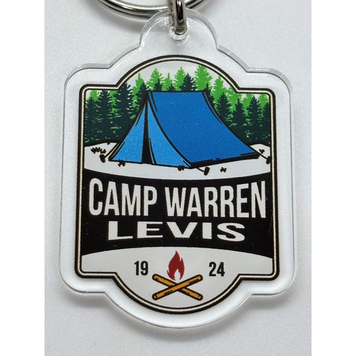Keychain 1/8" Clear Acrylic - Camping Vertical w/Year Camp Warren Levis