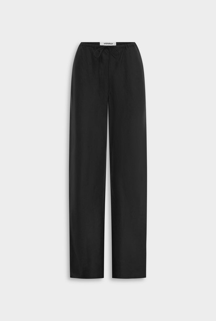 Venroy Linen Bias Pant - Black