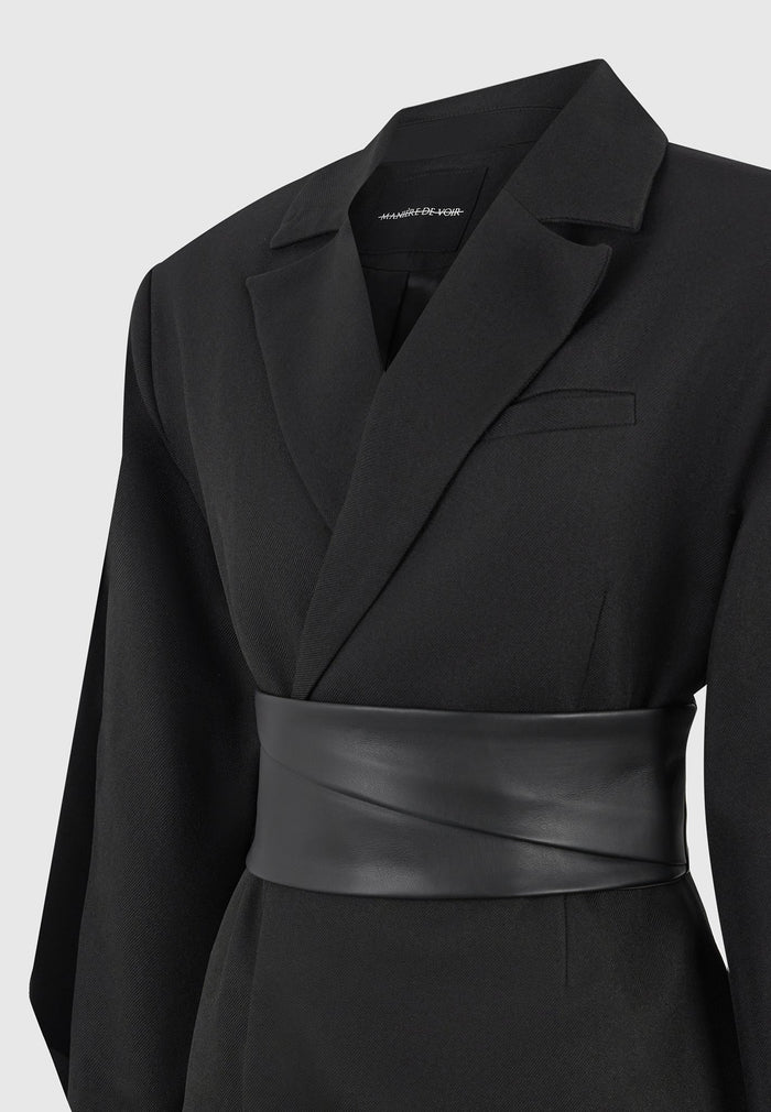 twist-sleeve-tailored-blazer-with-belt-black