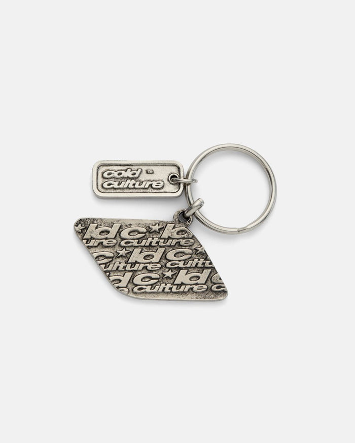 ORIGINAL KEYCHAIN SILVER - silver star logo keychain, back view - Cold Culture