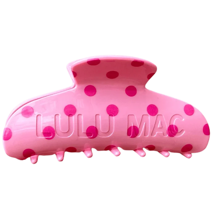 Pink Polka Dot Lulu Mac Hair Clip