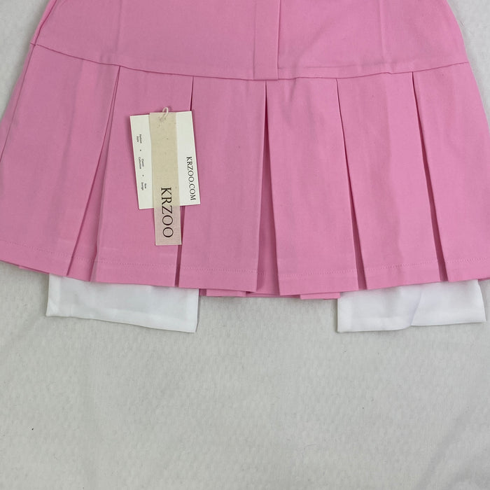 Pleated slit pocket mini skirt