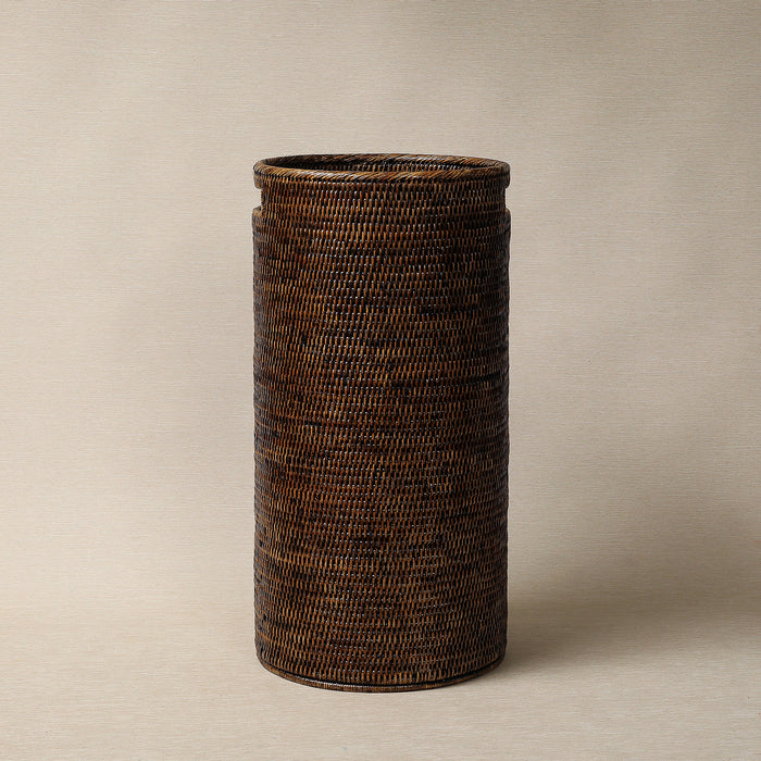 Round rattan umbrella stand