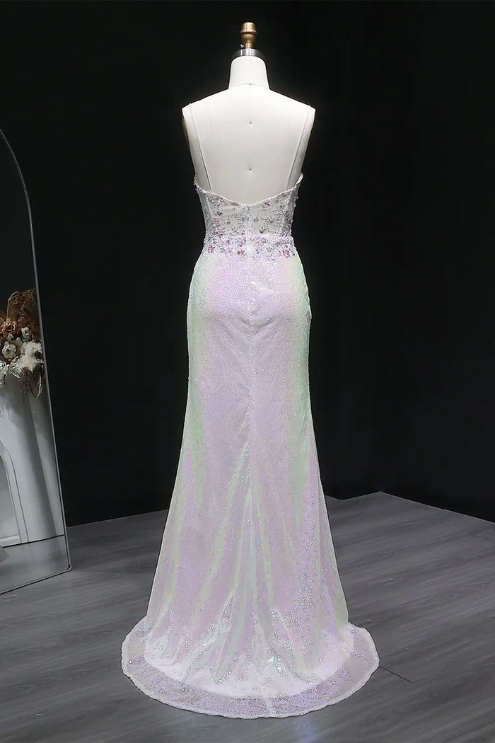 Sexy Split Side Backless Long Gradient Pink Prom Dress Party Gown SH061 Sheer Fairy