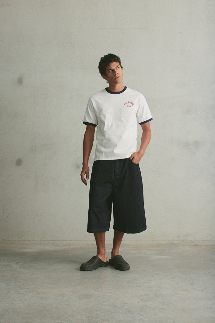 Shrunken Ringer Tee | White
