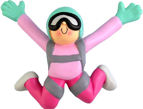 Sky Diver, Female- Personalized Christmas Ornament
