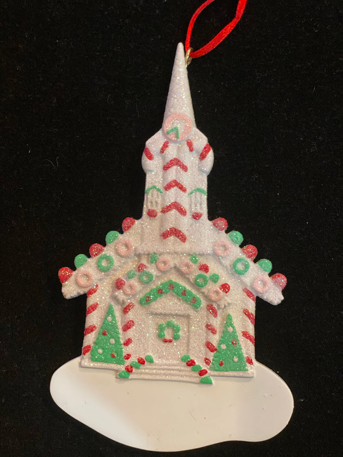 Sparkle Church Personalized Christmas Ornament