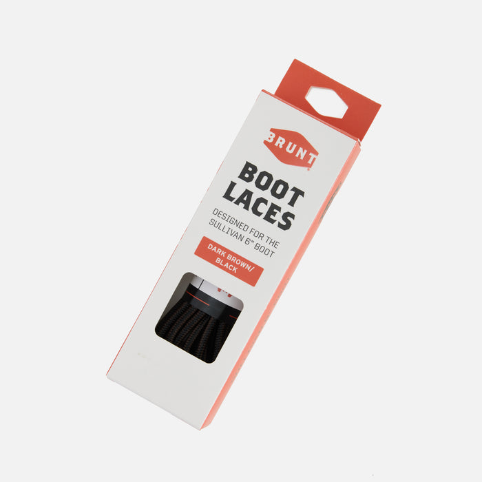 BRUNT sullivan 6 inch replacement laces in packaging in dark brown/black