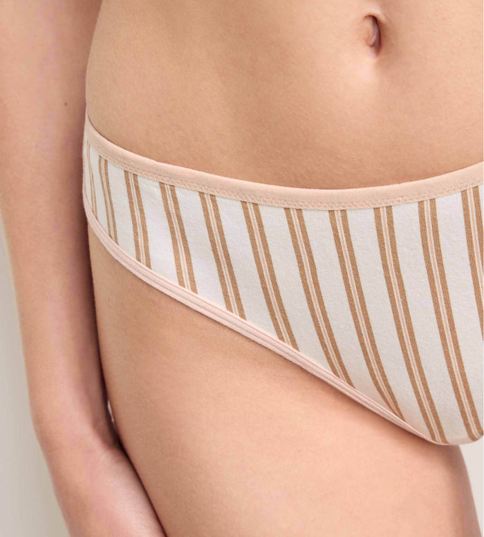 Tanga imprimé crème rose Dim x Ines de la Fressange