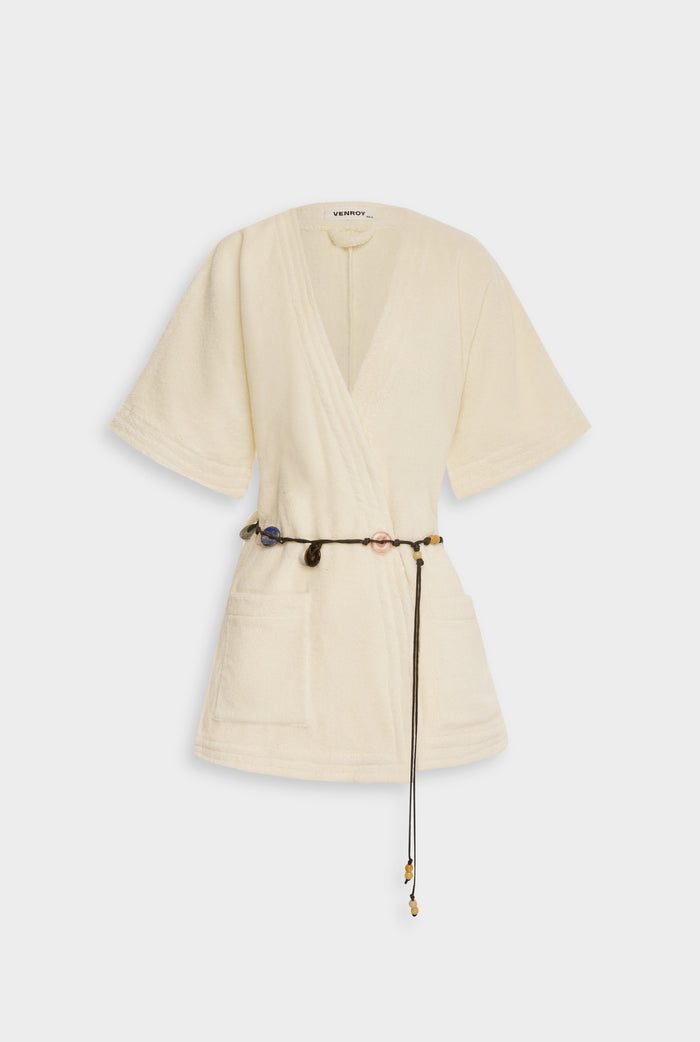 Venroy Terry Robe - Ecru