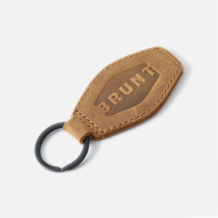 Limited edition brown leather BRUNT keychain