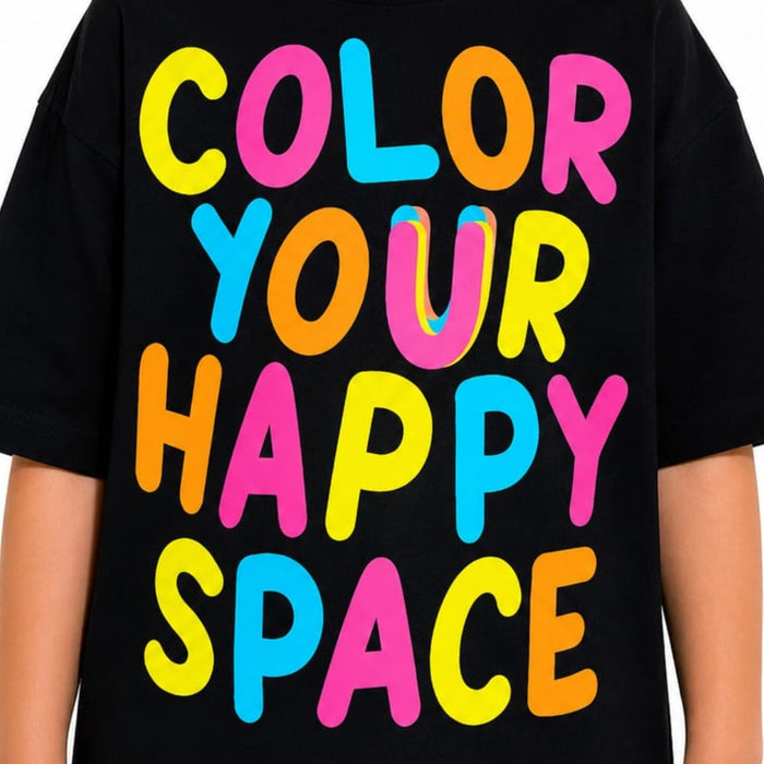 VITAMINS COLOR YOUR HAPPY SPACE GRAPHIC BOXY FIT T-SHIRT