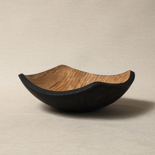 13" Two-toned Oak Serving Bowl