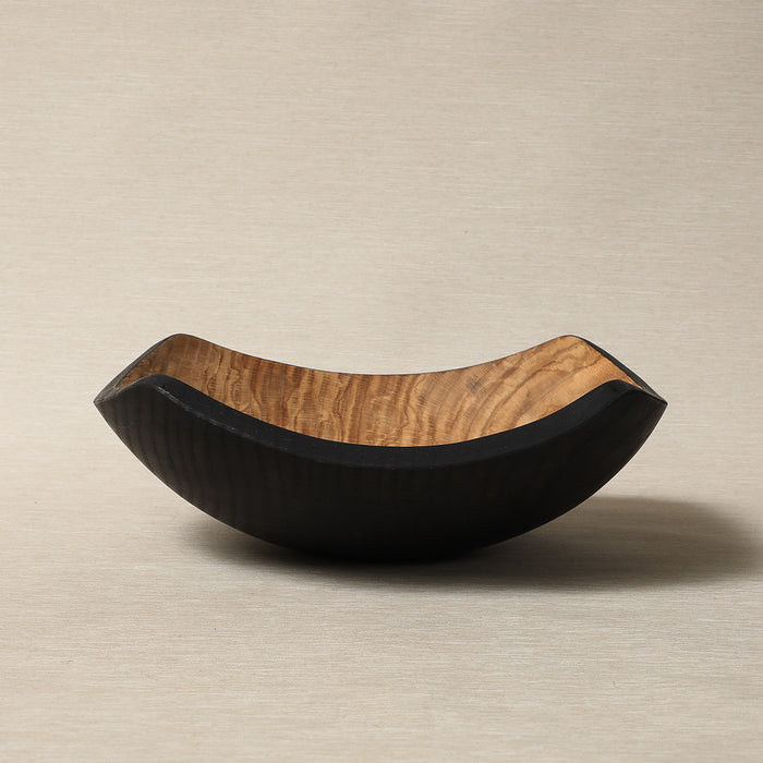 13" Two-toned Oak Serving Bowl