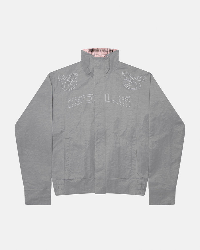 2BI ZIP JACKET GREY - grey reversible zip jacket, front view - Cold Culture