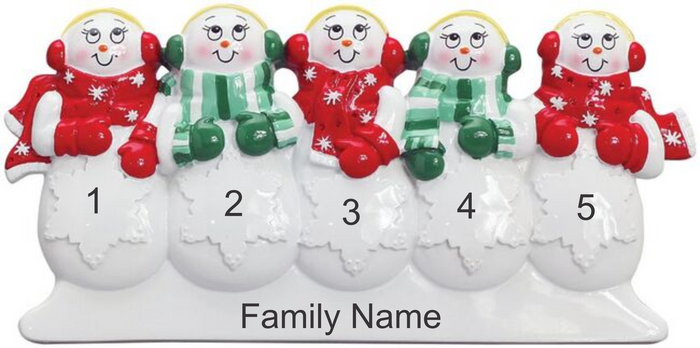 5 Snowmen- Personalized Tabletop Decoration