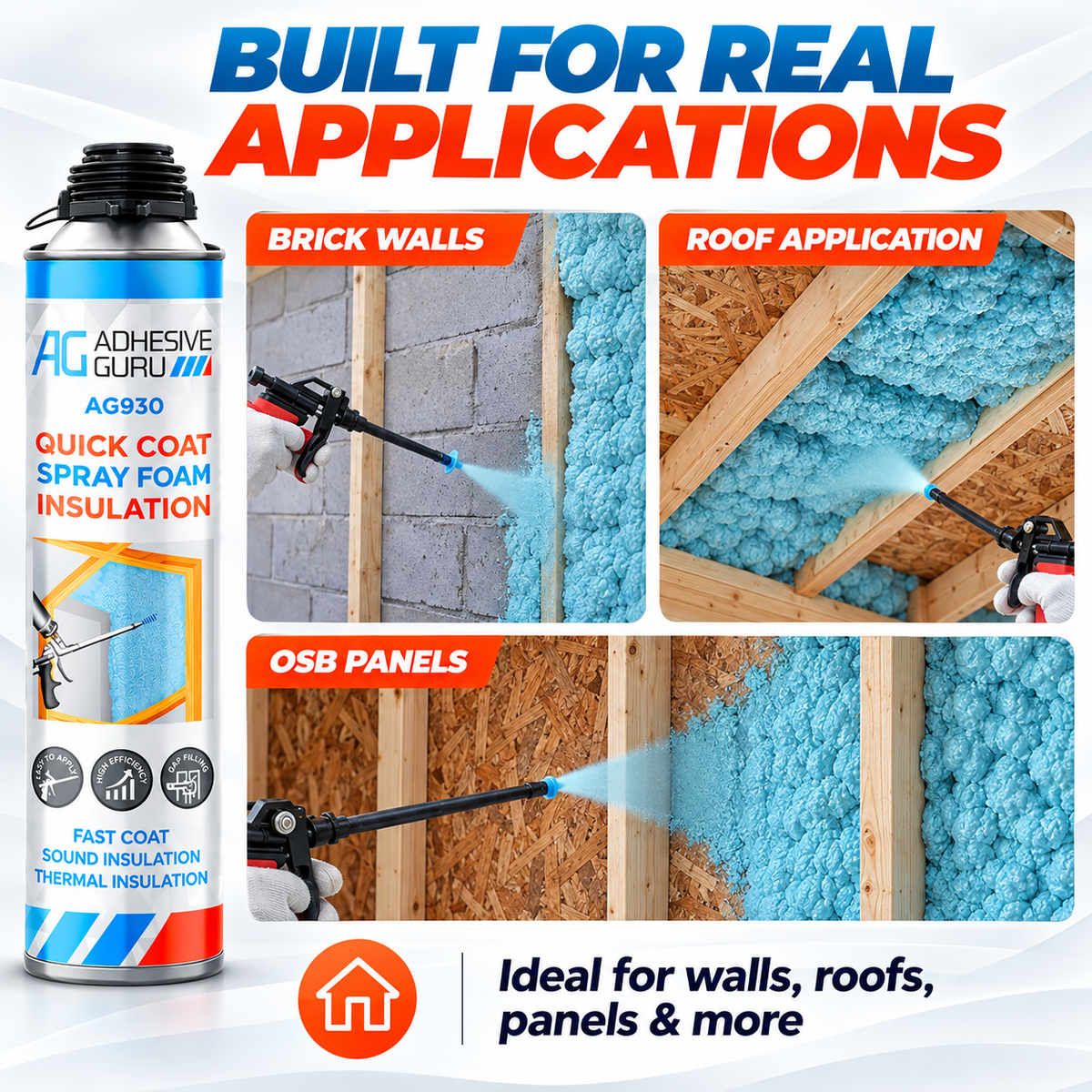 36-Pack Spray Foam Insulation Kit with Foam Gun & Cleaner – Thermal & Sound Insulation, Up to 720 Board Feet