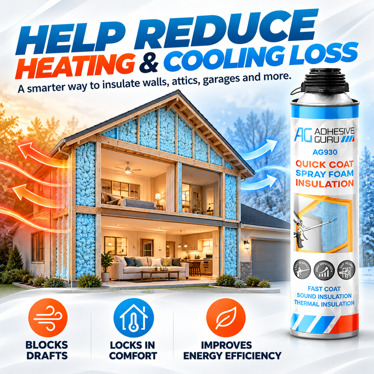 36-Pack Spray Foam Insulation Kit with Foam Gun & Cleaner – Thermal & Sound Insulation, Up to 720 Board Feet