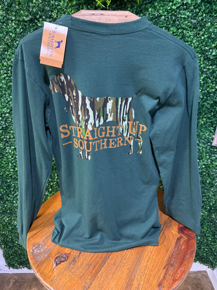 Straight Up Southern Camo Dog Long-sleeve