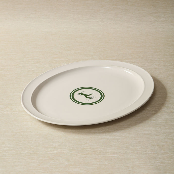 Academy Green Oval Platter with Jack
