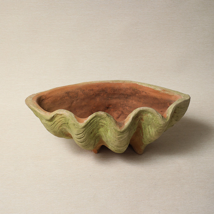 Aged Terracotta Conch Planters