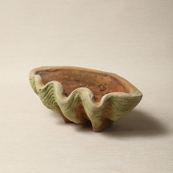 Aged Terracotta Conch Planters