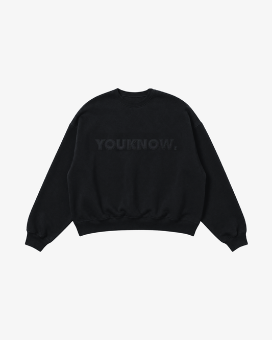 Applique Block Crew | Black/Black