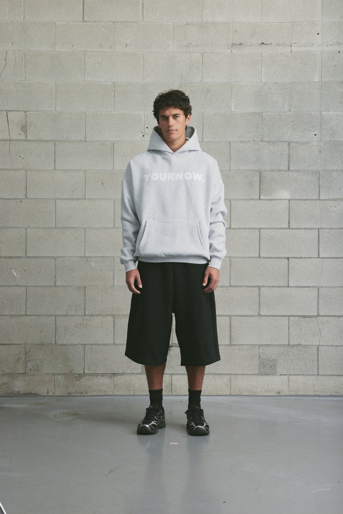 Applique Block Hoodie | GREY MARLE