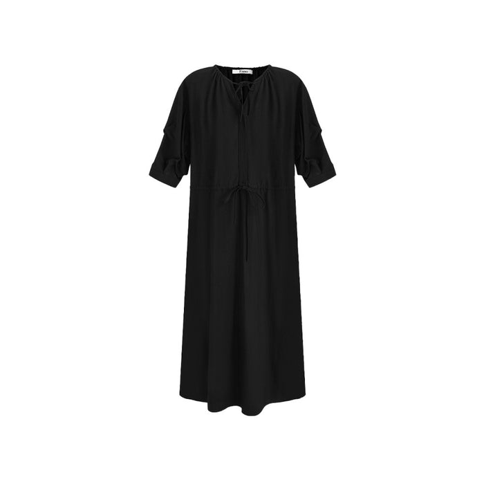 ASAYA4569 – Midnight Ease Black Dress 🖤🌙