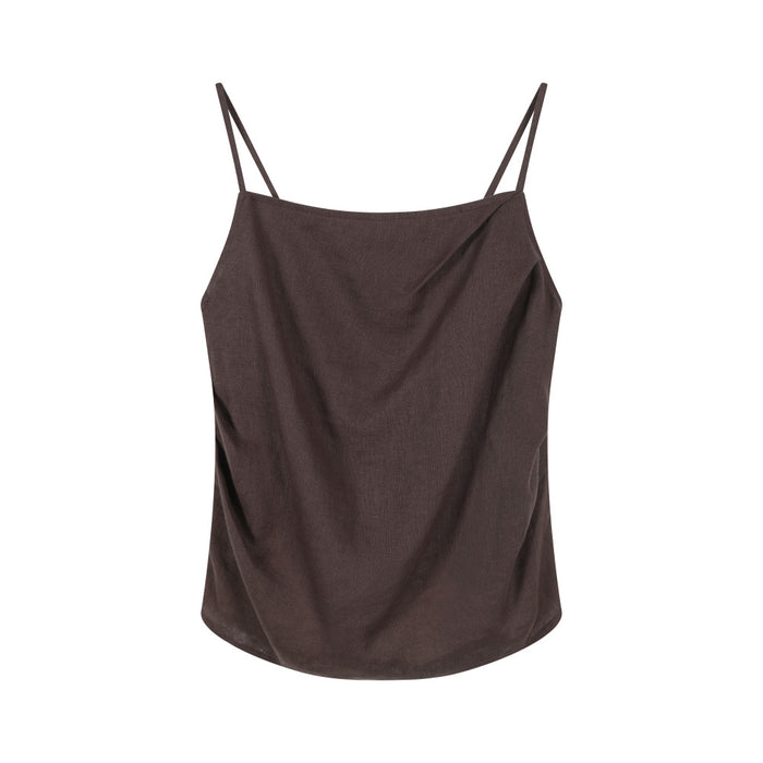 ASAYA4588 – Épure Linen Drape Top & Skirt Set 🌊🤎