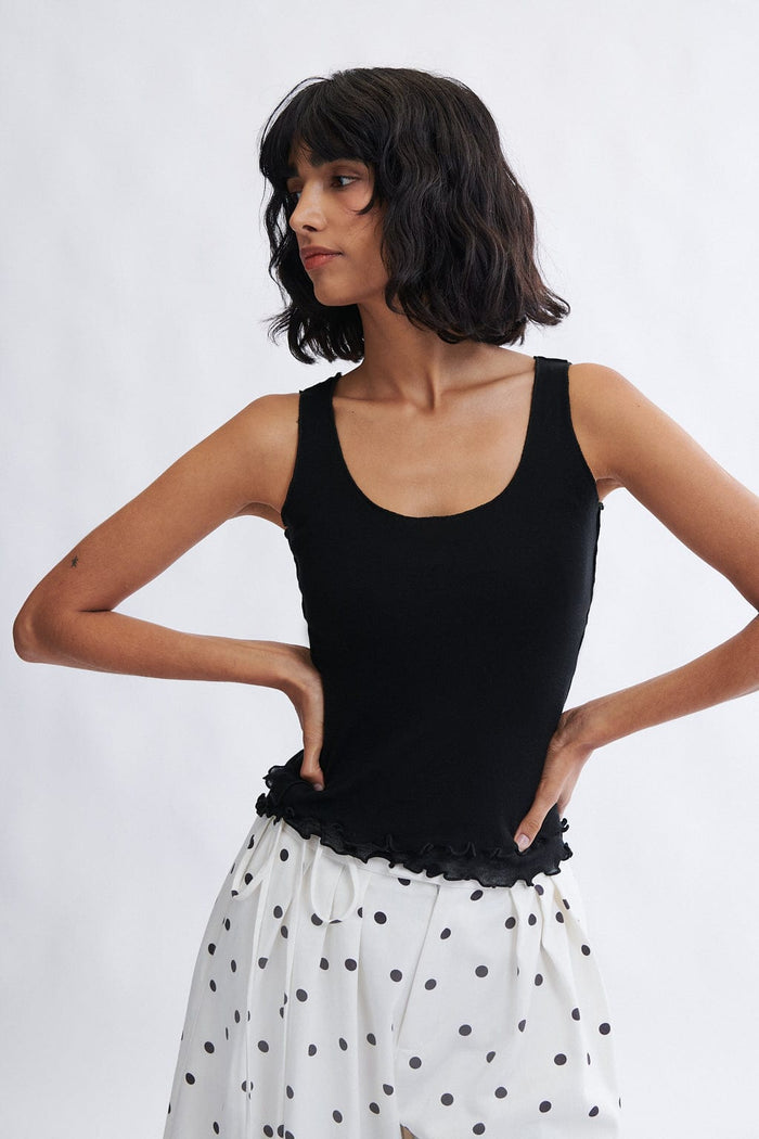 Eliza Faulkner Designs Inc. Becca Microknit Tank Top Black