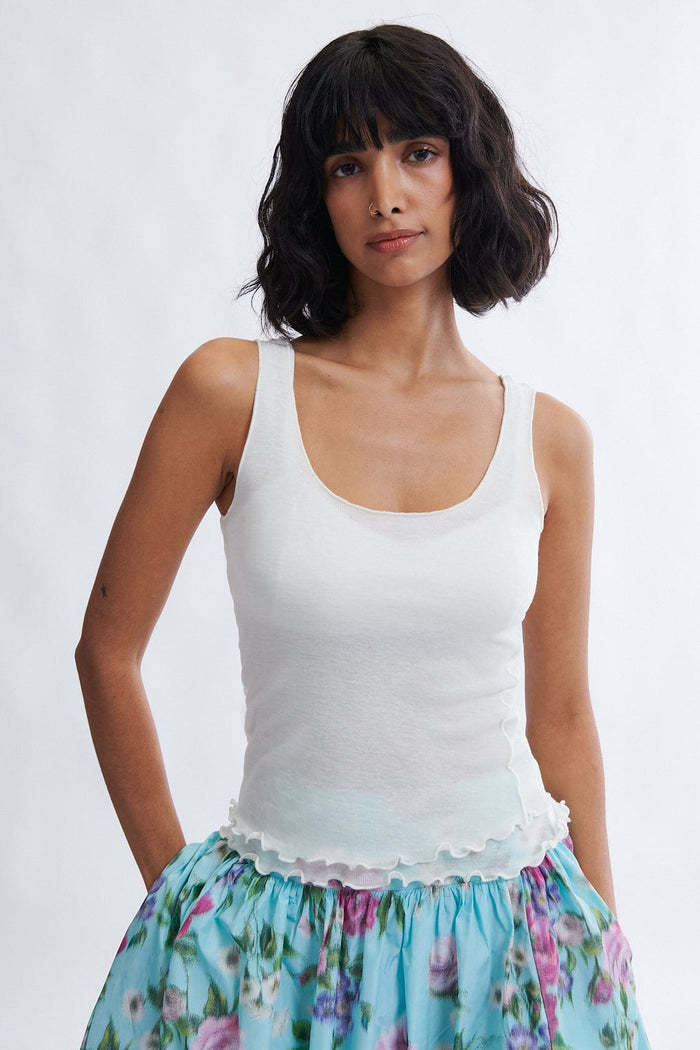 Eliza Faulkner Designs Inc. Becca Microknit Tank Top Off White
