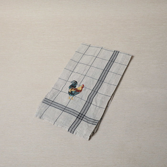Bistrot windowpane linen tea towel