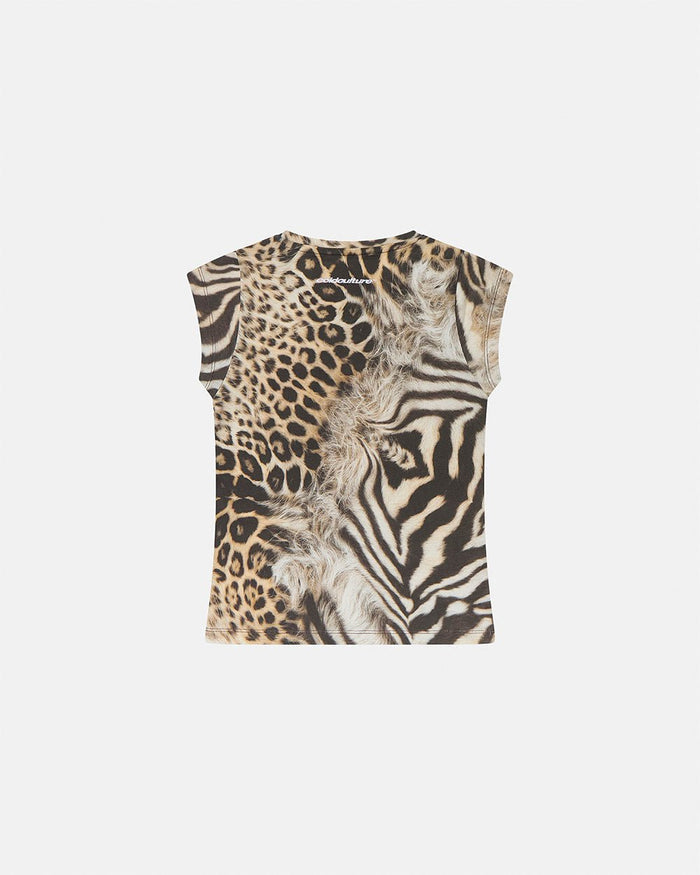 BLING BABY TEE LEOPARD - leopard print baby tee, back view - Cold Culture