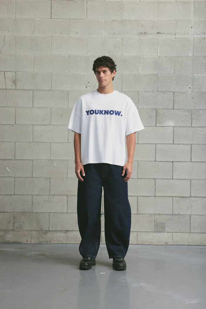 Block Tee 2.0 | White/Navy