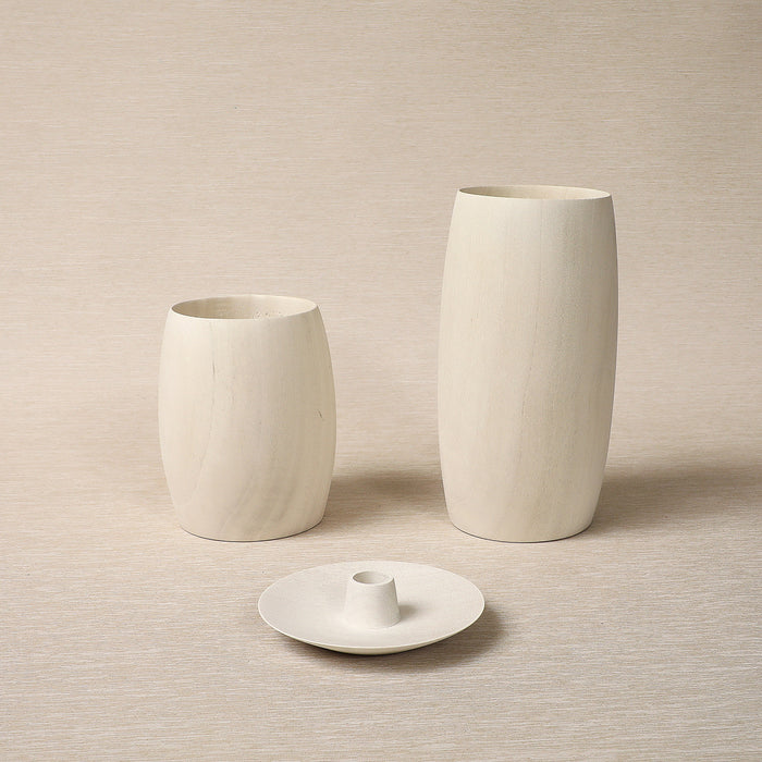 Blonde cedar tapered candle holder