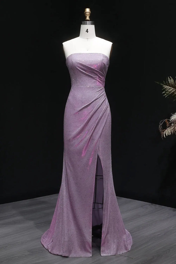 Blushy Sequin Strapless Slim Sheath Prom Dress SH500 Sheer Fairy