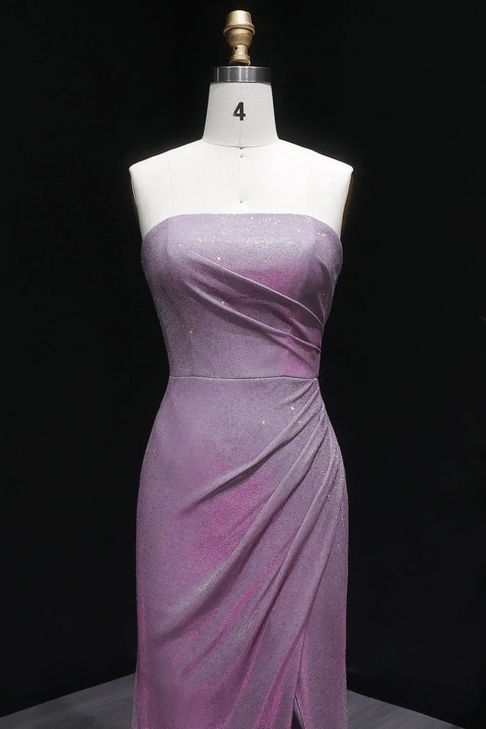 Blushy Sequin Strapless Slim Sheath Prom Dress SH500 Sheer Fairy
