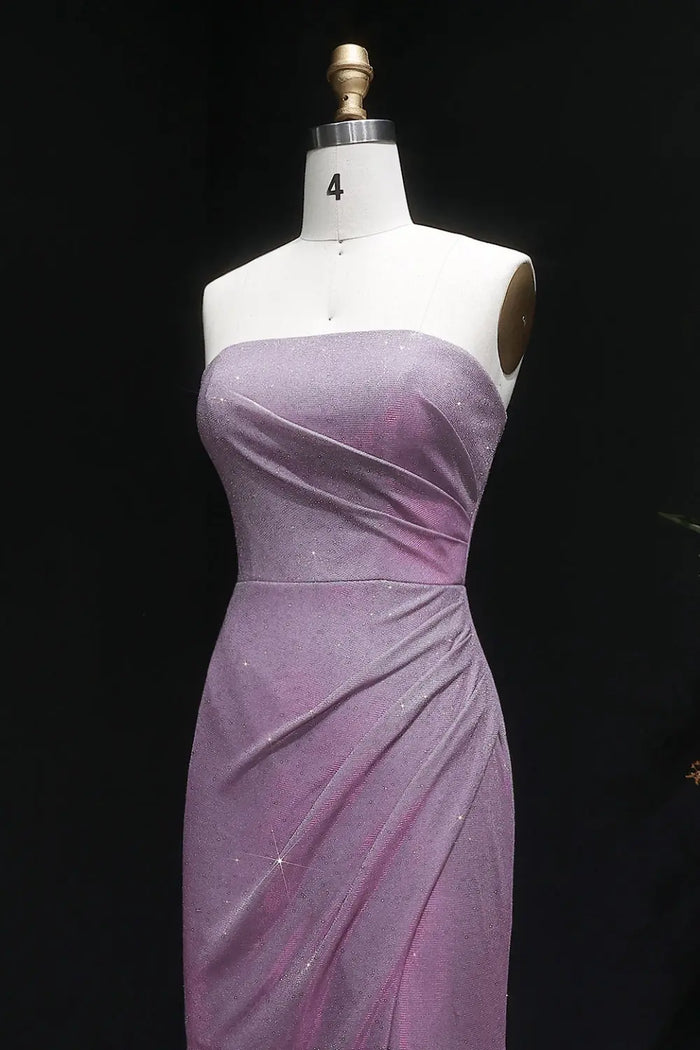Blushy Sequin Strapless Slim Sheath Prom Dress SH500 Sheer Fairy
