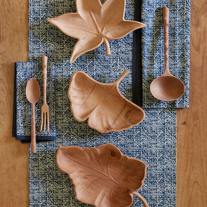 Botanique carved leaf bowl in beechwood