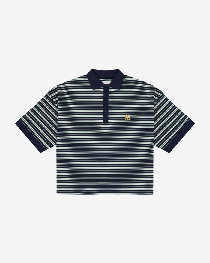 Boxy Polo | Navy Stripe